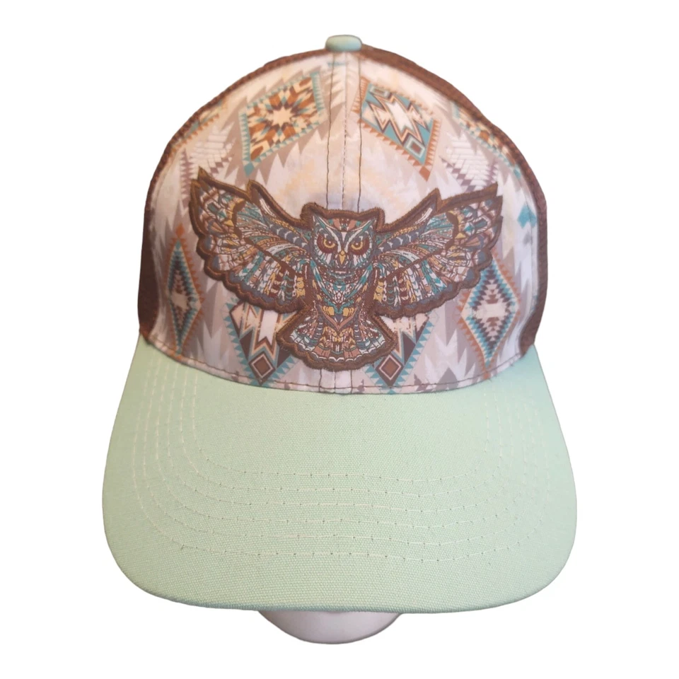 Native American Pride Capsmith Indian Owl Teal Brown Mesh Era Hat Cap