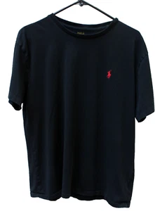 Polo Ralph Lauren Uomo M Nera Girocollo Manica Corta T Shirt Rosso Pony - Foto 1 di 3
