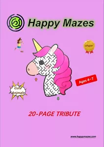 Libro de actividades de laberinto imprimible hecho a mano para niños - 20 animales lindos - Imagen 1 de 10
