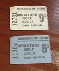 1960s Borough of Ryde Miniature Golf - Pair of Tickets Adult 9d & Child 6d
