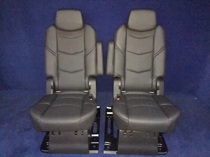 2020 2019 2018 2017 Cadillac Escalade ESV 2nd Row Seats Jet Black Powr Fold Heat - Picture 1 of 8