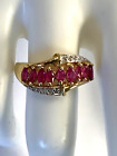 14k YELLOW gold natural gemstone ruby &DIAMOND  RING  ESTATE OXXX