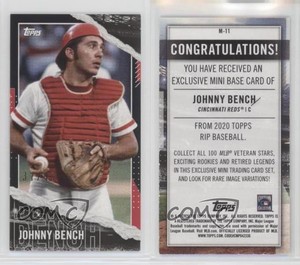 2020 Topps Rip Mini Base Inner Black /40 Johnny Bench #M-11 HOF