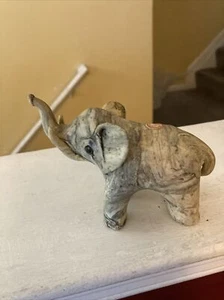 Philippines Crushed Oyster Shell Elephant Figurine 6” Long x 3.5” Tall - Picture 1 of 6