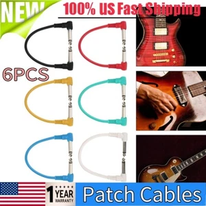 6pcs 1/4" Patch Cables Electric Guitar Bass Effect Pedal/Audio Cords 20mm Length - Picture 1 of 12