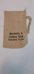 Merchants & Farmers Bank Portsmouth Virginia Bank Pfandtasche coole Werbung - Bild 1 von 2