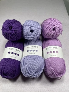 Paintbox Simply DK Yarn ~100g Ea. 2 Skeins Ea Color # 142, 145, 147 Preowned - Picture 1 of 14