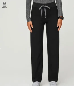 Figs Womens Scrub Pants Size XS Petite High Waisted Livingston Basic Black Medic - Picture 1 of 7
