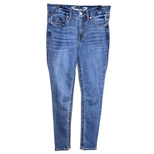 Seven7 Tummyless High Rise Skinny Blue Jeans Whiskered Women's Size 8 - Picture 1 of 13