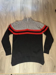 Boy’s Tommy Hilfiger 1/4 Zip Pullover Jumper XL Black, Grey & Red - Picture 1 of 8