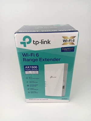 TP-Link AX1500 WiFi 6 Range Extender RE500X White Wall Plug 1500 Ft Dual Band - Image 1 of 3