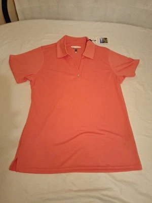 Nueva Camisa Atlética Pebble Beach Performance Para Mujer Grande Rosa Salmón Cuello  Foto 1 de 4