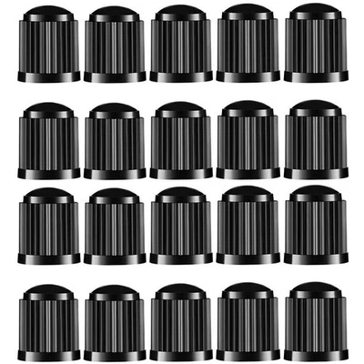 20PCS Black Dust Air Valve Tyre Caps Plastic Covers For Car Bike Wheel Motorbike - Image 1 of 4