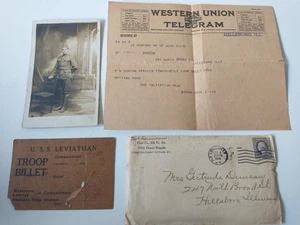 Erster Weltkrieg über 20 Briefe, 1 Foto & USS Leviathon Truppe Knüppelkarte schöner Inhalt - Bild 1 von 8