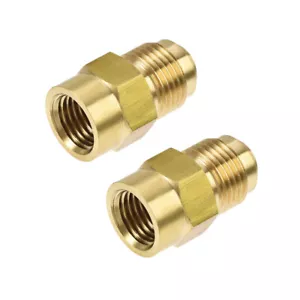 2pcs Brass Pipe Fitting 3/8 SAE Flare Male to 1/4NPT Female Thread Tube Adapter - Picture 1 of 4