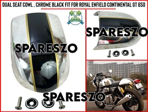"DUAL SEAT COWL, CHROME BLACK" FIT FOR ROYAL ENFIELD CONTINENTAL GT 650 - Picture 1 of 10