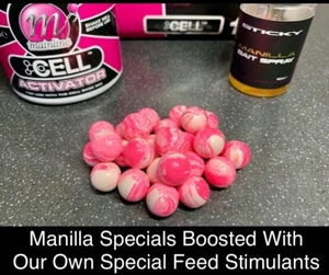 Mainline Cell & Sticky Baits Manilla Pop Ups Boilies Two Tone 25x12mm Carp Bait - Picture 1 of 1