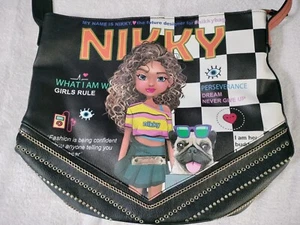 Nicole Lee USA Nikky Shoulder Strap 6 Pocket 4 Zipper Purse Bag Pug Dog Clean - Picture 1 of 16