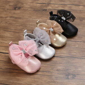 Newborn Baby Girl Crib Shoes Infant Sweet Princess Dress Party Shoe 3 6 9 12 18M