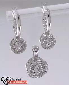 Juego de joyas de diamantes, oro blanco; pendiente y colgante - Imagen 1 de 10