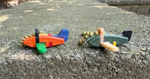 Vintage Plastic Pull Apart Puzzle Keychain Atomic Jet Planes....2 Different - Picture 1 of 2