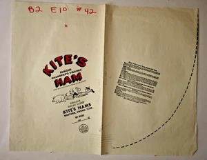 Vintage Paper Sack Bag - KITE'S GRANDPAP'S VIRGINIA HAM, WOLFTOWN VIRGINIA 1995 - Picture 1 of 1