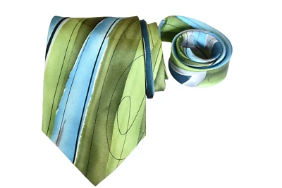 JERRY GARCIA CORBATA HOMBRE VERDE, AZUL/RAYAS ANCHO: 3.75" LARGO: 59" Foto 1 de 3