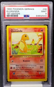 GERMAN 1999 CHARMANDER GLUMANDA Base 1ST EDITION Pokémon #46 PSA 9 MINT DEUTSCH - Picture 1 of 12