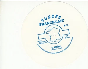 45 T SP SOUPLE REPRISE 1 TITRE CHARLES AZNAVOUR *LA BOHEME* (PUB FRANCE LAIT) - Picture 1 of 1