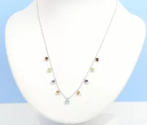 Hermoso Collar Cleopatra Oro Blanco 14k Redondo Multicolor Circonita Cúbica Regalo - Imagen 1 de 10