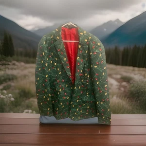 Suitmeister Men’s XL Christmas Lights Green Jacket - Picture 1 of 8