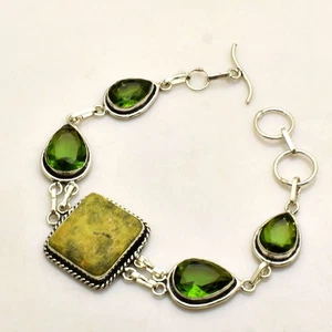 Stichtite Jasper Peridot Gemstone Ethnic Bracelet Jewelry 23 Gms AB 1216 - Picture 1 of 1