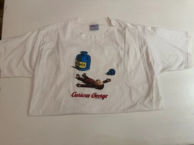 Camisa Promocional De Colección Curious George Ether Dibujos Animados Hombres XL 1995 Blanca Foto 1 de 4