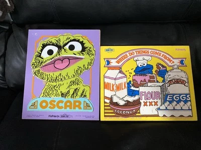 3 rompecabezas de madera Playskool 1973, 1974, 1976 de colección - con Big Bird raro Foto 1 de 4