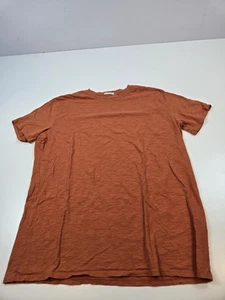 Camicia Gustin uomo XL arancione ruggine slub girocollo 100% cotone made in USA - Foto 1 di 9