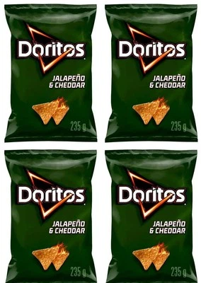 Doritos Jalapeno & Cheddar Flavored Tortilla Chips, 235g (4 Pack) - Image 1 of 4