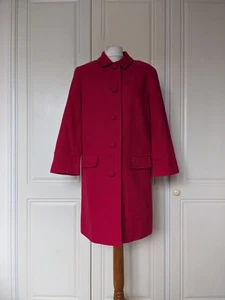 Talbots Hot Pink Button-Down Hüftlang Baumwolle Peacoat Größe 8 Preppy Tailored - Bild 1 von 11