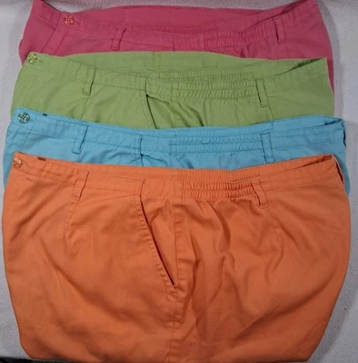 LOTE de 4 Pantalones Cortos Chinos Sueltos JENNIFER MOORE Años 80 90 Tiro Alto Talla 18 Foto 1 de 4