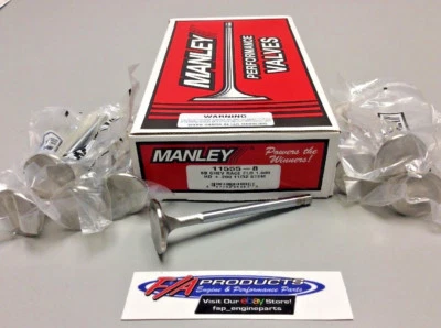 Manley 11555-8 1.600" Small Block Chevy +.200" Race Flo Exhaust Valves Set Of 8 - Image 1 of 4