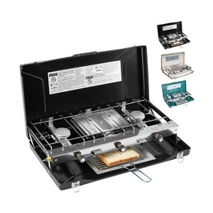 Camping Stove 3 Burner 20400 BTU Propane Portable Stove with Griddle, Regulat... - Picture 1 of 9