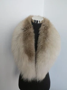 Raised 100% Real fox fur collar/neck wrap/scarf  unisex jacket collar 100*17 cm - Picture 1 of 4