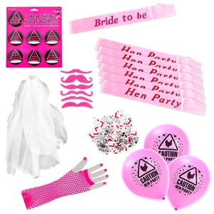 Kit de despedida de soltera - fajas, velo, guantes, placas en L, insignias, globos y más - Imagen 1 de 1