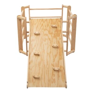 Juguete Montessori de madera para bebé niño pequeño gimnasio de madera interior con rampa de escalada - Imagen 1 de 8