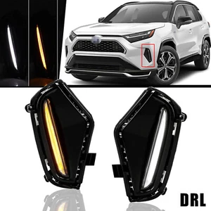 For 2019-2025 Toyota RAV4 LED Dual Color Fog Light DRL Signal Lamp W/Turn Signal - Picture 1 of 10