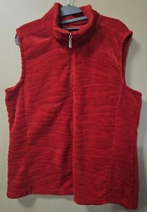 😀 IB Diffusion Red Plush Vest Women's Size XXL Full Zip - Picture 1 of 4