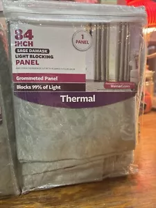 2 Better Homes & Gardens SAGE DAMASK Thermal Curtain Panel 50x84in - Picture 1 of 6