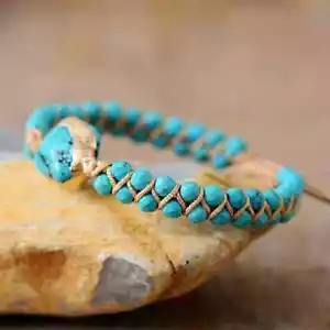 2025HOT Natural Turquoise Raw Stone Emotional Healing Energy Bracelet Reiki Gift - Picture 1 of 8