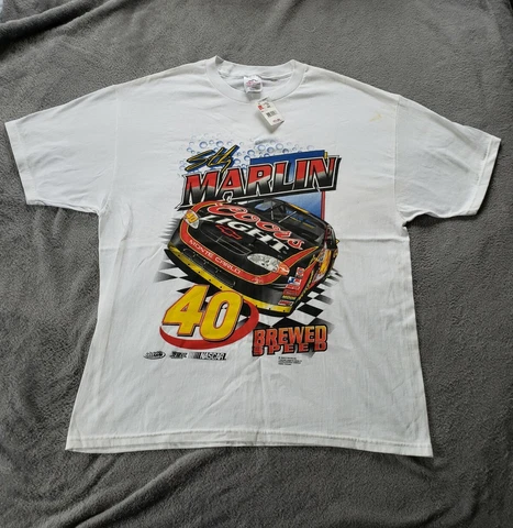 NEW! Vintage Nascar Sterling Marlin #40 Coors Light Shirt Brewed Speed Sabco NWT Cover