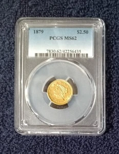 Liberty Head 1879 $2 1/2 dorado Quarter Eagle, PCGS MS-62, ¡excepcional! - Imagen 1 de 4