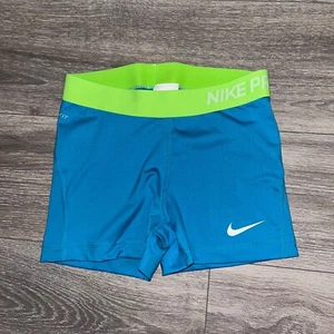Nike Pro Spandex Shorts Sport Training Volleyball Swoosh blau grün Damen M - Bild 1 von 9